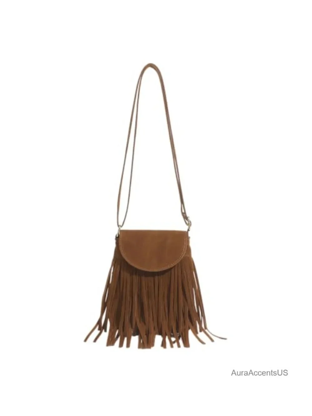 Faux Leather Fringe Hobo Bag Small Crossbody Shoulder Bag Vegan Suede Tassel